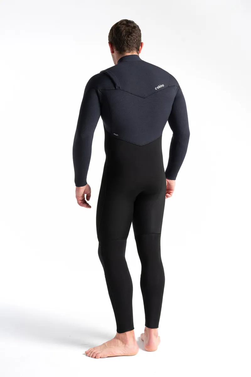 C-Skins ReWired 5:4 Mens GBS Chest Zip Steamer BLACK/BLACK X/ULTRA CYAN-3